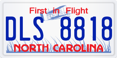 NC license plate DLS8818