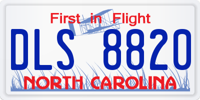 NC license plate DLS8820