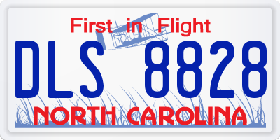 NC license plate DLS8828