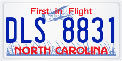 NC license plate DLS8831