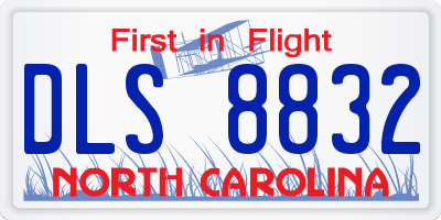 NC license plate DLS8832