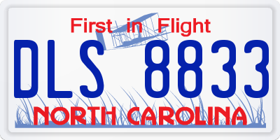 NC license plate DLS8833