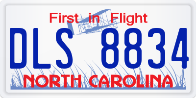 NC license plate DLS8834