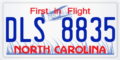 NC license plate DLS8835