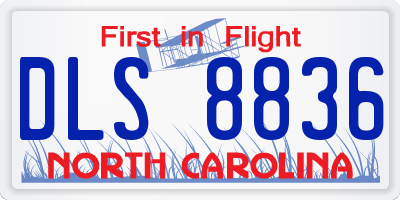 NC license plate DLS8836