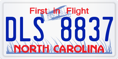 NC license plate DLS8837
