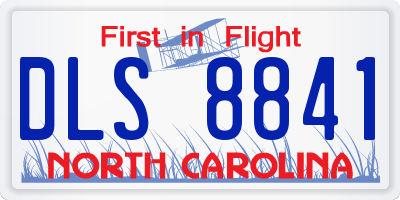 NC license plate DLS8841