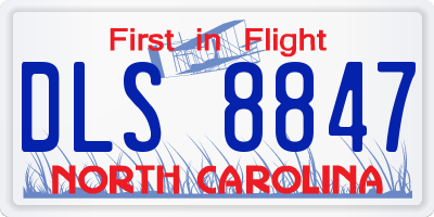 NC license plate DLS8847