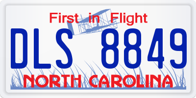 NC license plate DLS8849