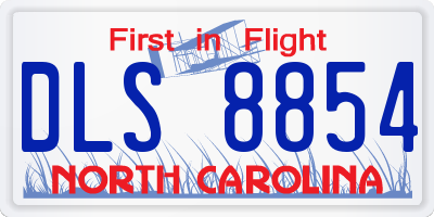 NC license plate DLS8854