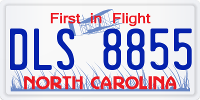 NC license plate DLS8855
