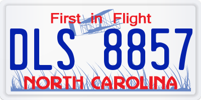NC license plate DLS8857