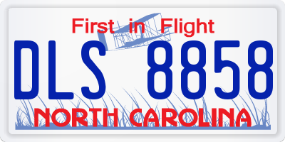 NC license plate DLS8858