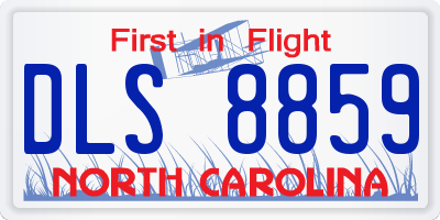 NC license plate DLS8859