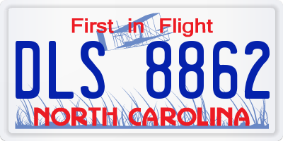 NC license plate DLS8862