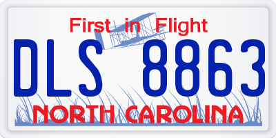 NC license plate DLS8863