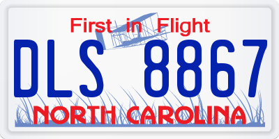 NC license plate DLS8867