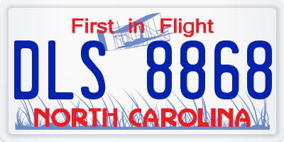 NC license plate DLS8868