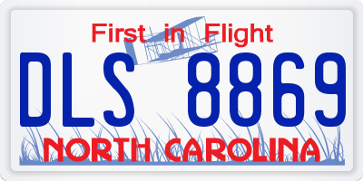 NC license plate DLS8869