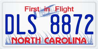 NC license plate DLS8872
