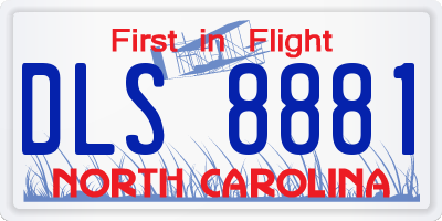 NC license plate DLS8881