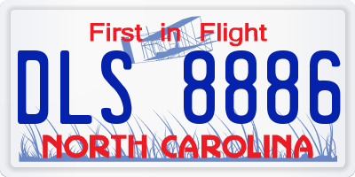 NC license plate DLS8886