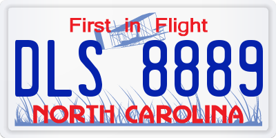 NC license plate DLS8889