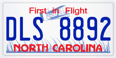 NC license plate DLS8892