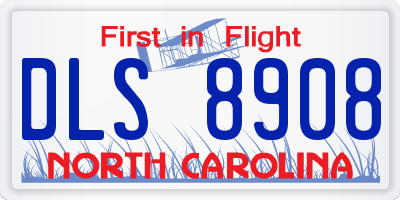 NC license plate DLS8908