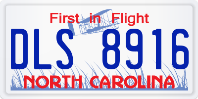 NC license plate DLS8916