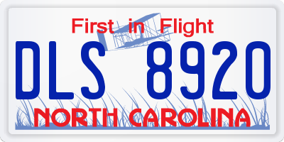 NC license plate DLS8920