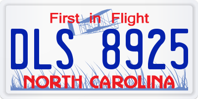 NC license plate DLS8925