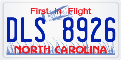 NC license plate DLS8926