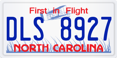 NC license plate DLS8927