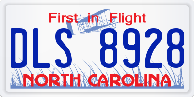 NC license plate DLS8928