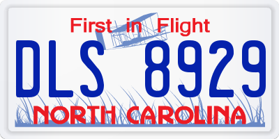 NC license plate DLS8929