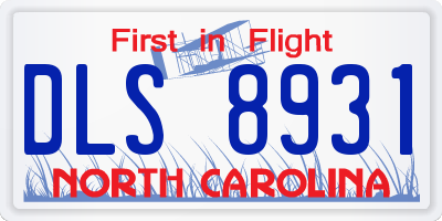 NC license plate DLS8931