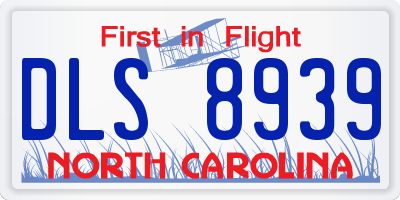 NC license plate DLS8939