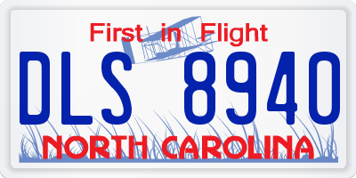 NC license plate DLS8940