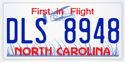 NC license plate DLS8948
