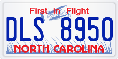 NC license plate DLS8950