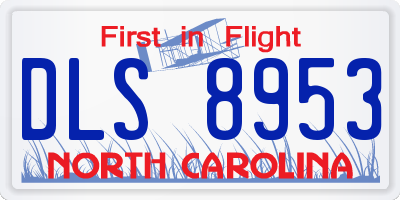 NC license plate DLS8953