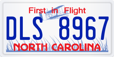 NC license plate DLS8967