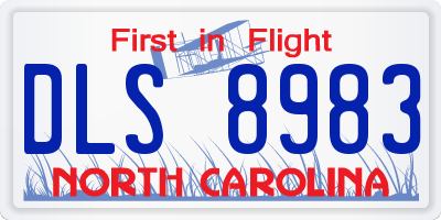 NC license plate DLS8983