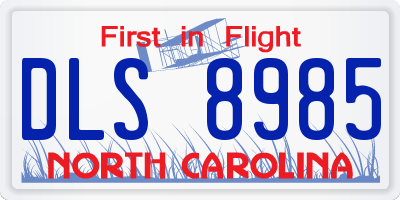 NC license plate DLS8985