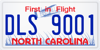 NC license plate DLS9001