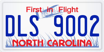 NC license plate DLS9002