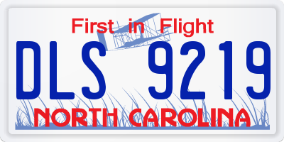 NC license plate DLS9219