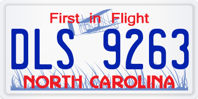 NC license plate DLS9263
