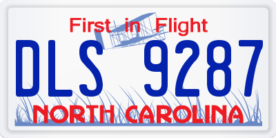 NC license plate DLS9287